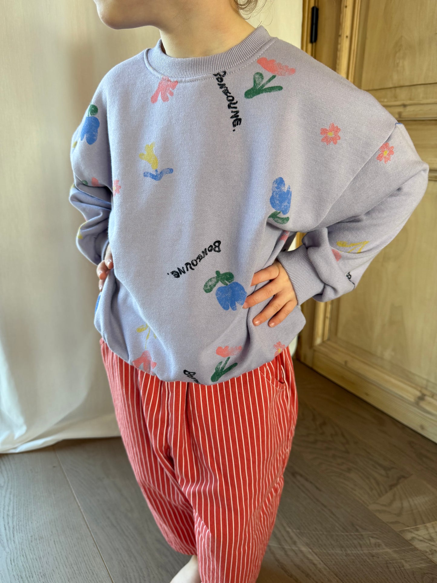 Purple floral sweatshirt