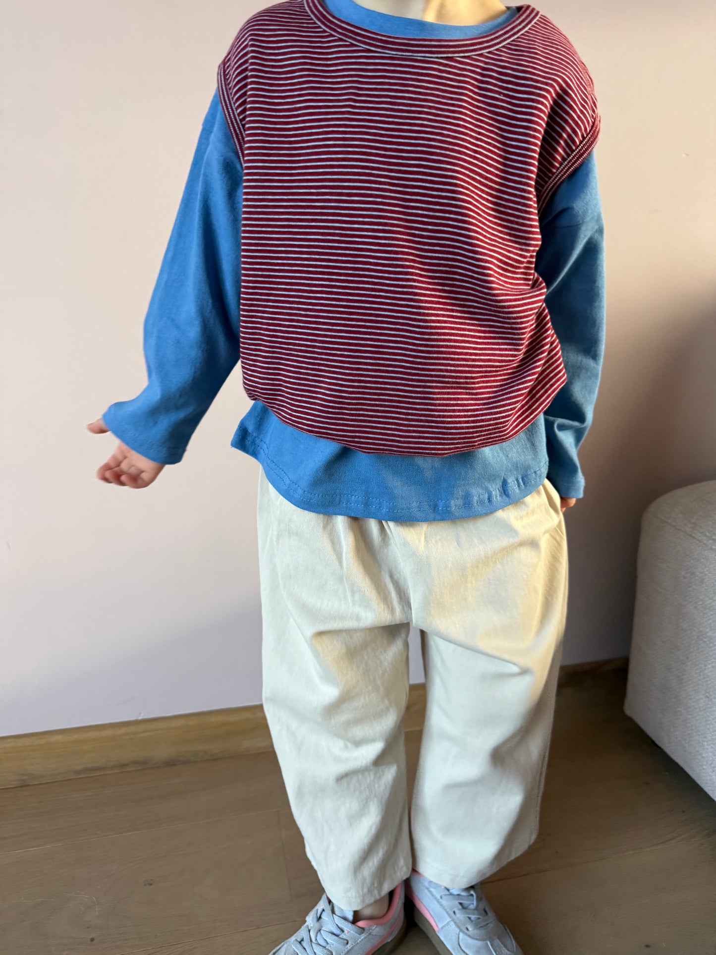 Burgundy striped top