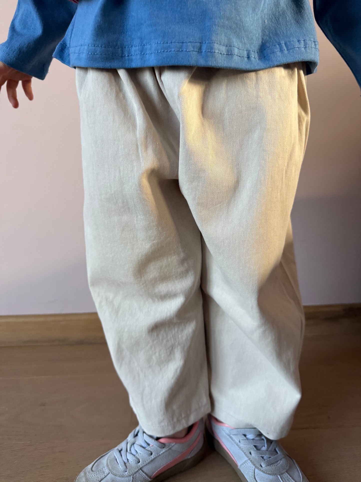 Wide fit beige pants