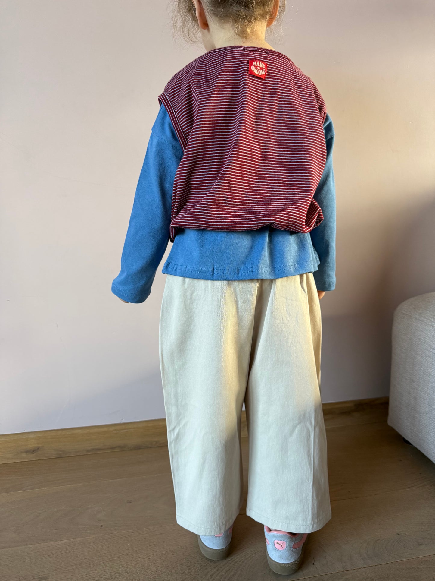 Burgundy striped top