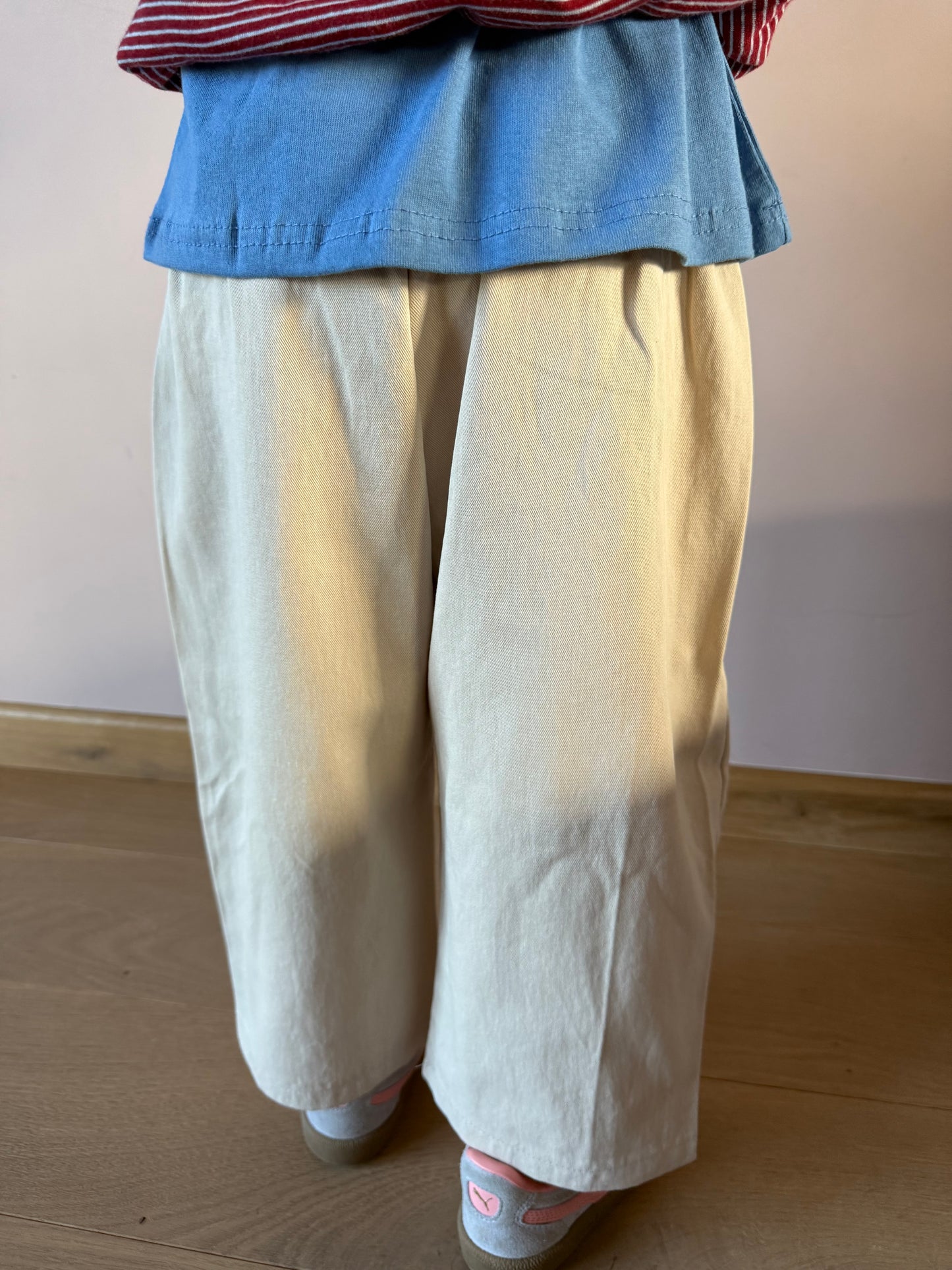 Wide fit beige pants