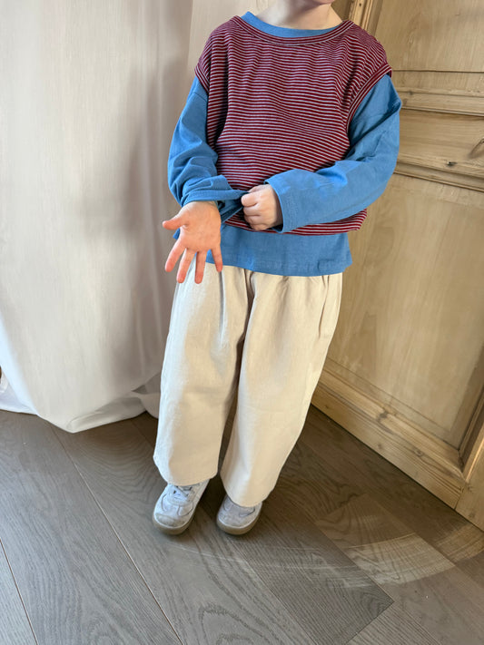 Wide fit beige pants