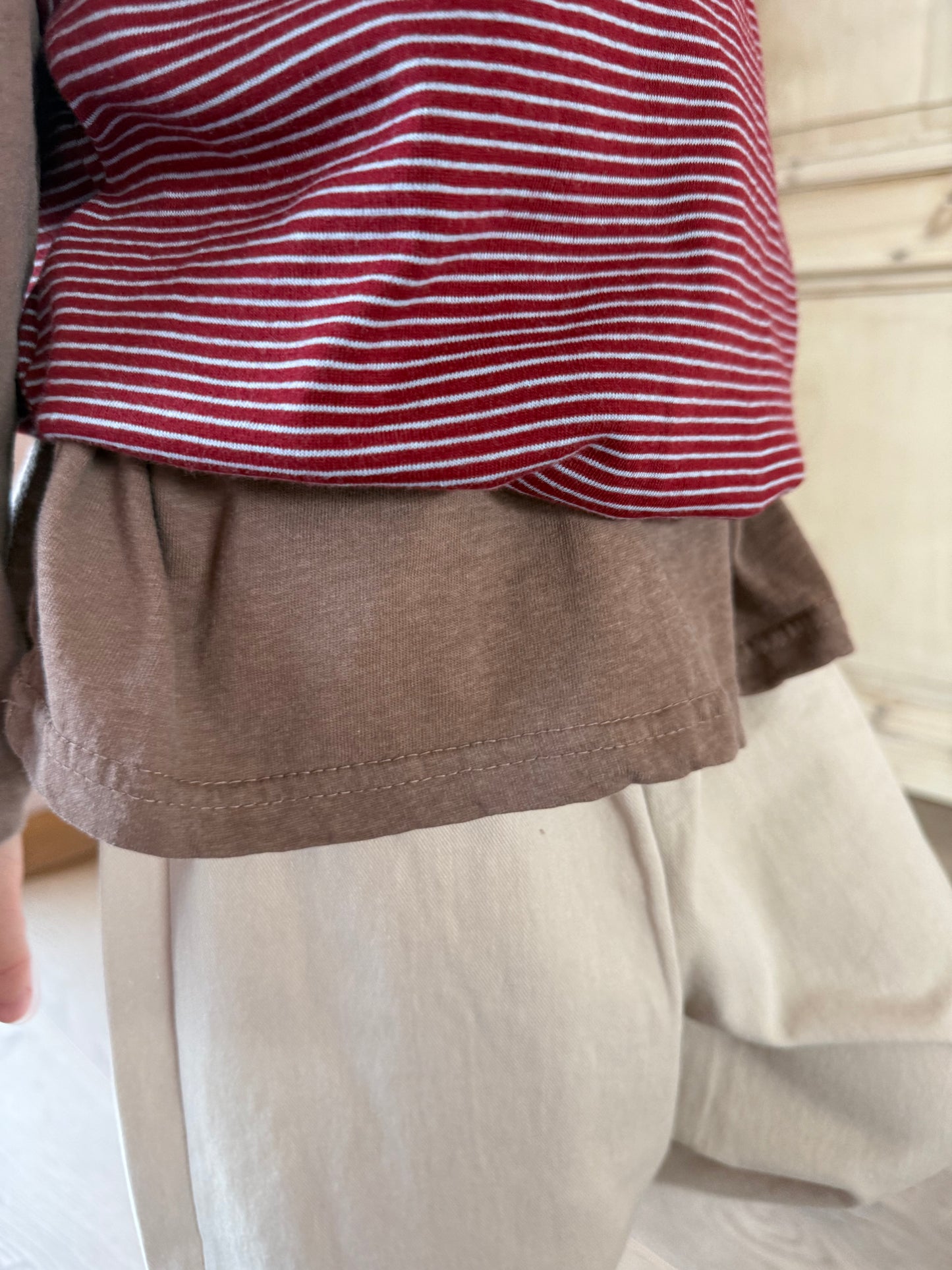 Burgundy striped top