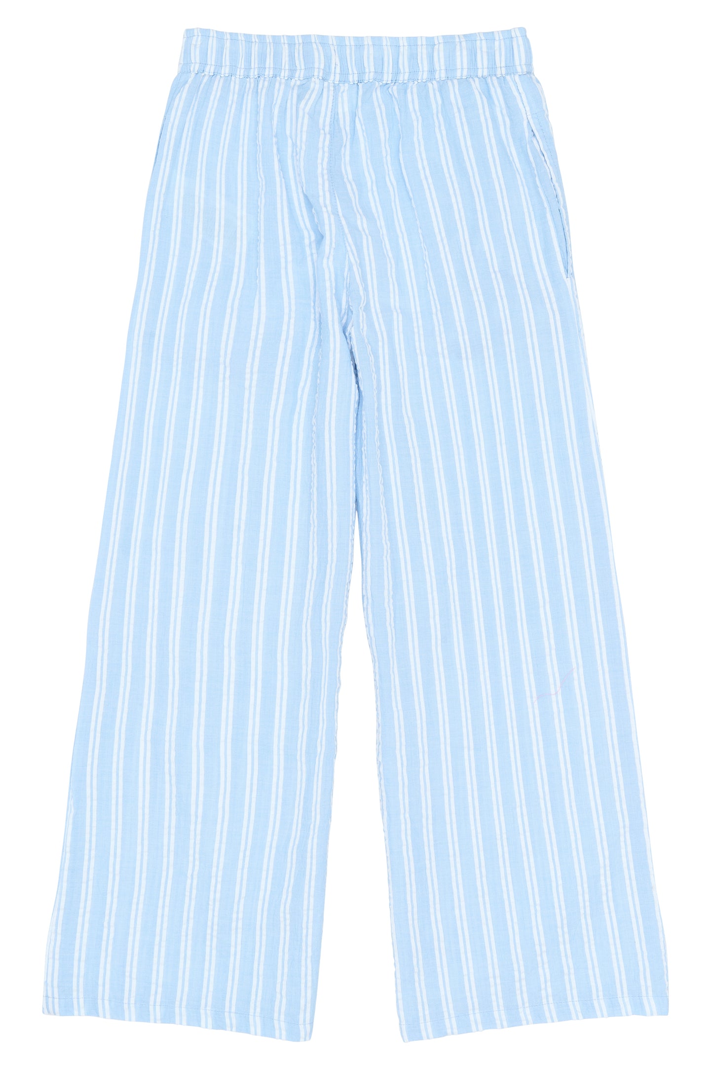 Blue striped wide pants