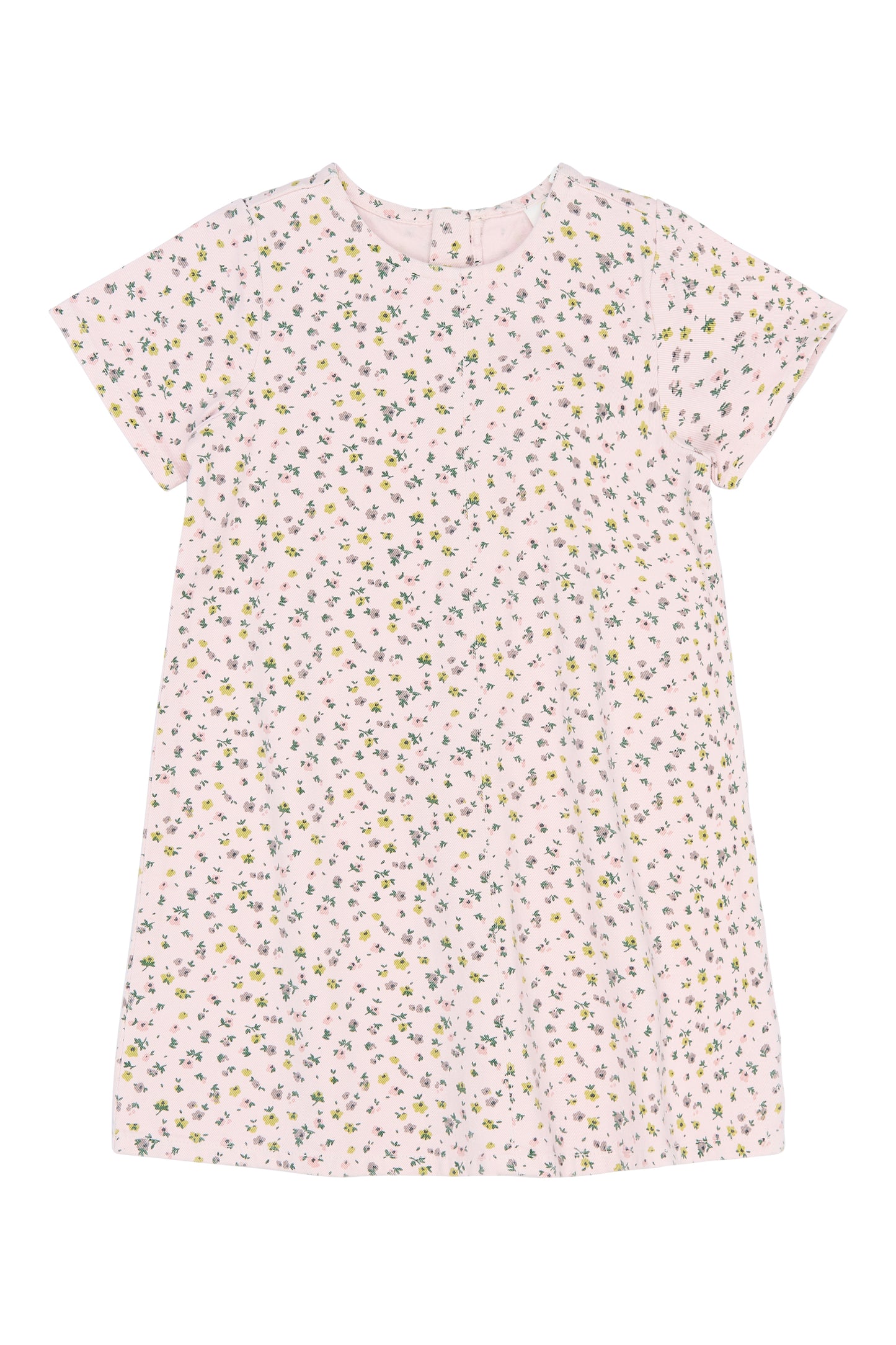 Pink denim floral dress