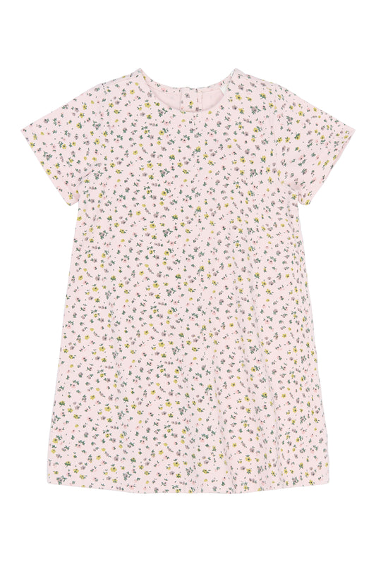 Pink denim floral dress